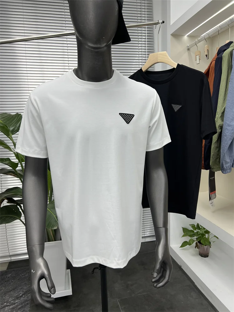 

Supima Хлопковая мужская футболка ort Sve с заклепками и этикеткой, мягкая, гладкая, дышащая, круглый базовый слой Ne Faion Urban Sle