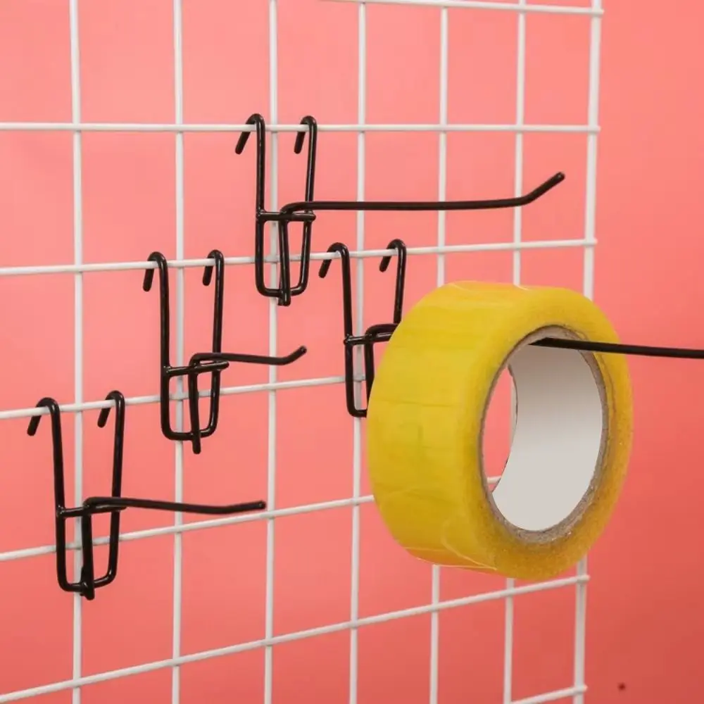 10Pcs New Retail Shop Mesh Stall Hangers Coat Bag Wall Hook Supermarket Shelf Hook Metal Reusable Mesh Panel Hooks