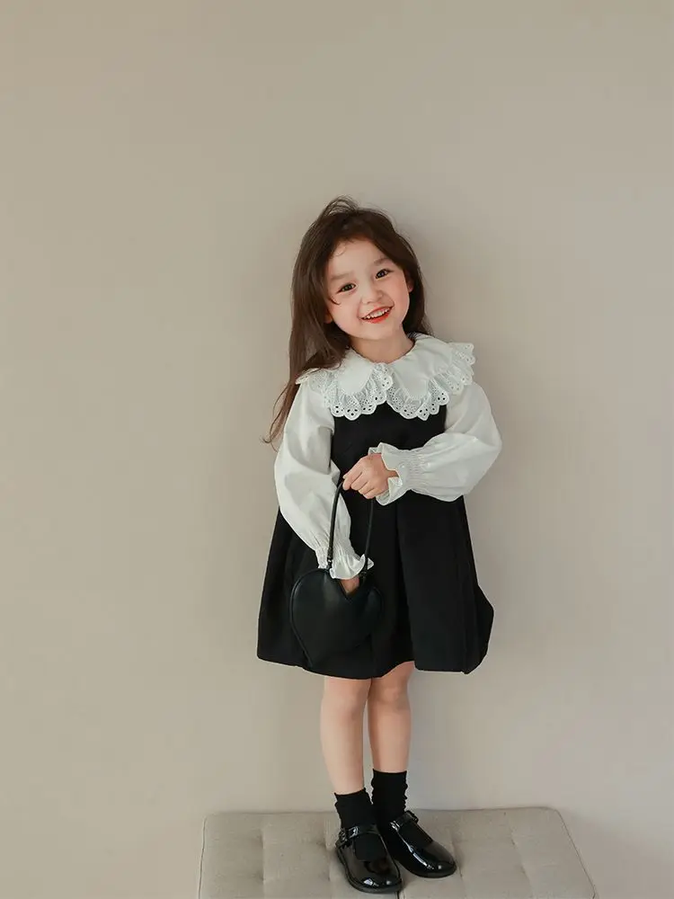 

Spring and Autumn Season Skirt Sleeves New 2023 Bubble Shirt Dress Girl Tank Top Long Sleeve Princess Set Two Piece Set