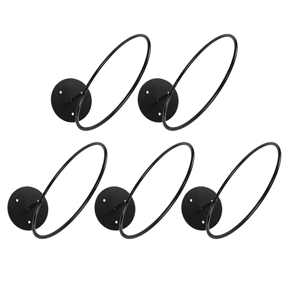 

5pcs Ball Rack Storage Holders Wall Mounted Basketball Football Sports Black Home Use Mount Display Shelf Team