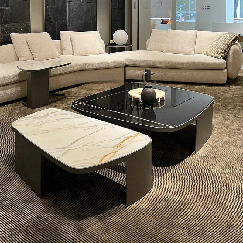 

yj Coffee Table Combination Italian Minimalist Designer Shaped Mild Luxury Marble Tea Table