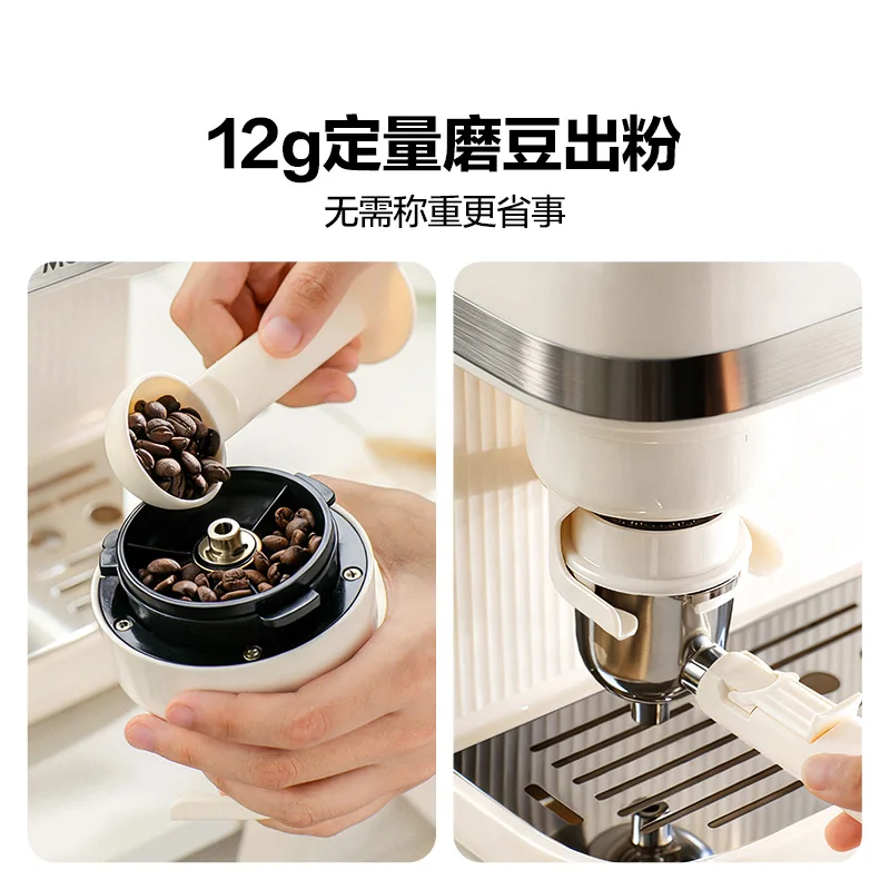 Mini Semi Automatic Coffee Machine Integrated Grinder Italian American Mocha Home Espresso Maker