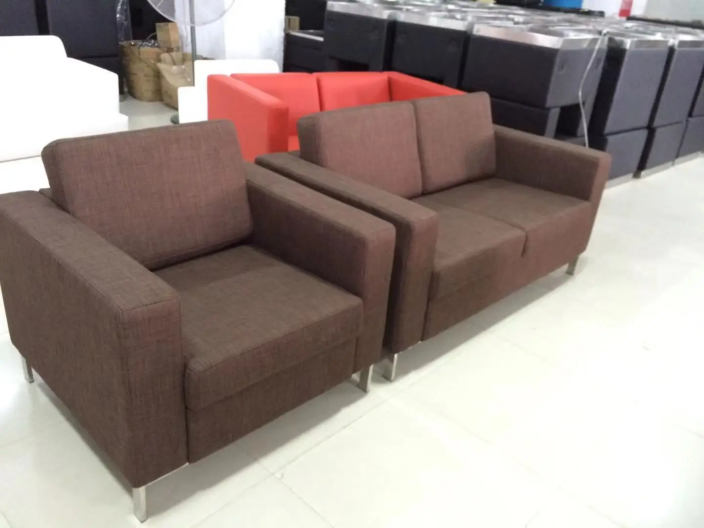 Office Furniture Living Room Office Sofa Set Fabric Cover Modern European Style Chesterfield Sofa 1 Set Small Luxury Sofapromote