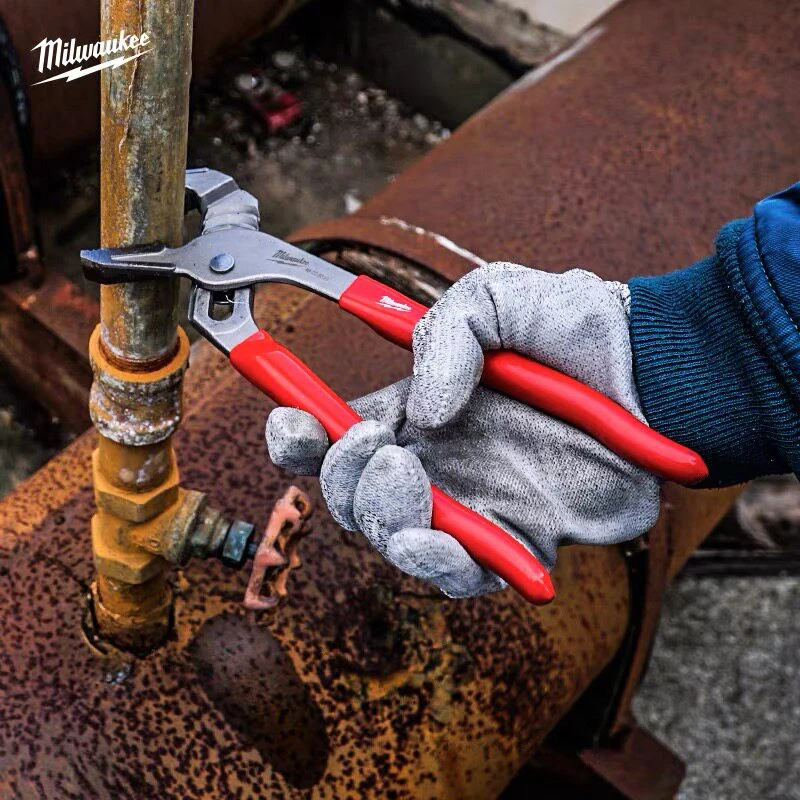 

Milwaukee 10 inch straight mouth water pump pliers, anti slip handle, large opening manual tool for water pipe pliers 48-22-6510