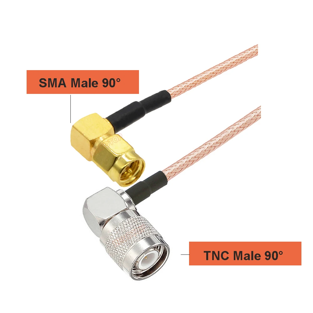 1PCS TNC Male Right Angle 90 Degrees to SMA / RP-SMA Male Plug Female Jack RG316 Cable RF Coaxial Extension Jumper Pigtail