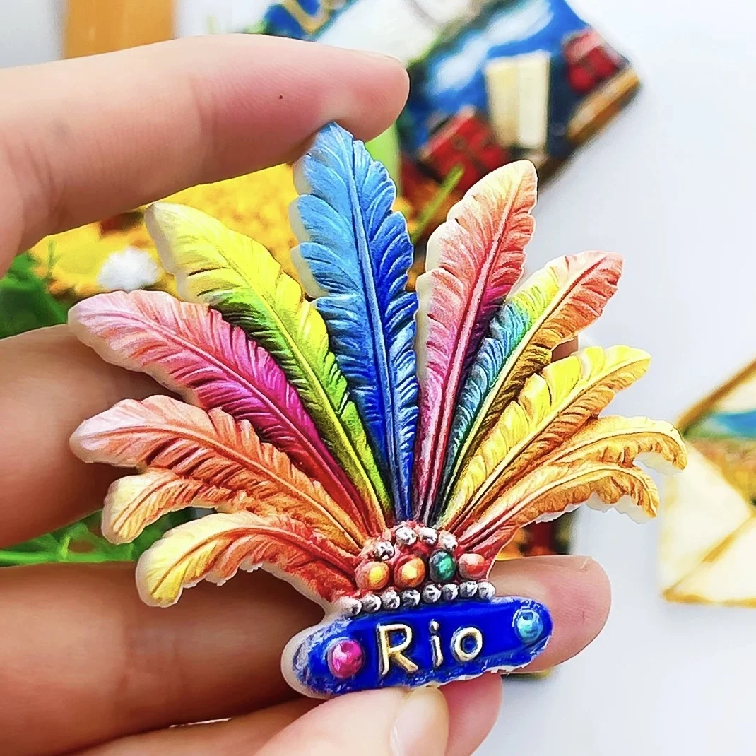 Brazil 3D fridge magnets, travel souvenir fridge magnets, handmade fridge magnets, decorative fridge magnets