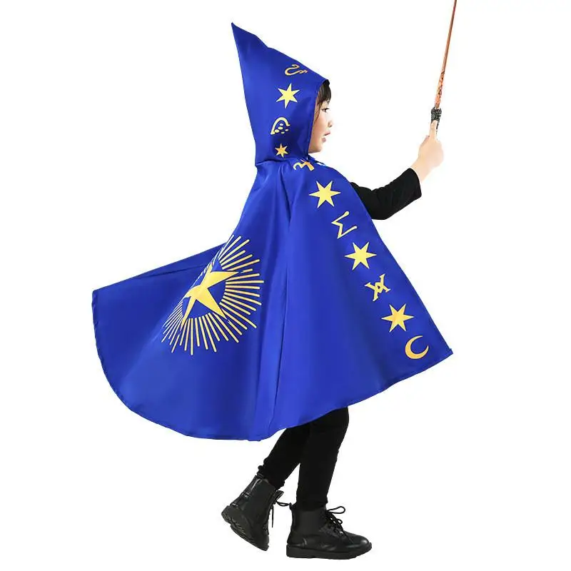 

Шляпа фокусника на Хэллоуин, детский плащ, кепка волшебника, этнический сценический костюм, аксессуар для детей, Хэллоуин, пар