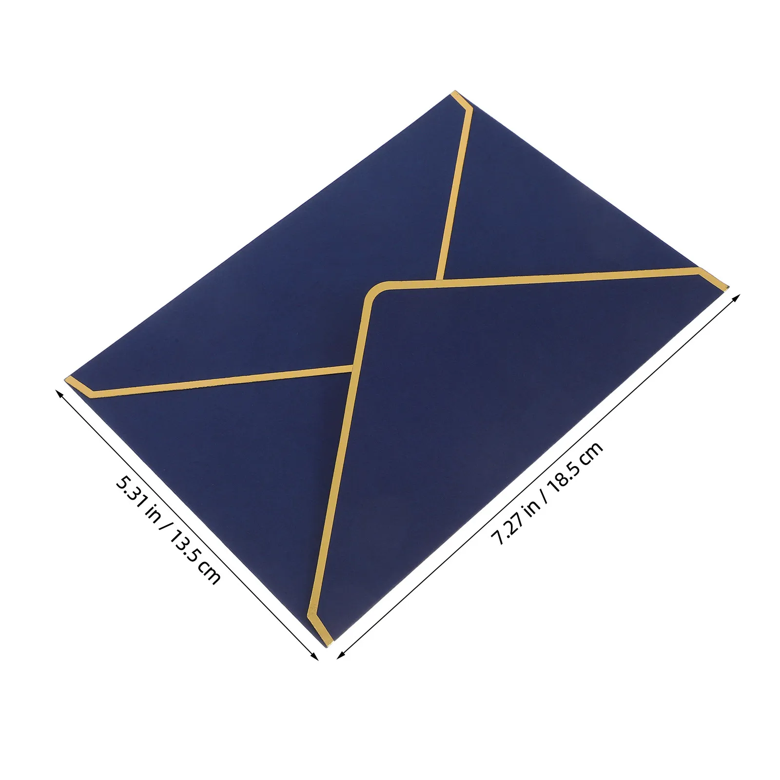 50Pcs Gold Foil Border V-Flap Envelopes 7.3x5.3 Inch Thick Paper Luxury Wedding Invitation Envelopes for Graduation Shower
