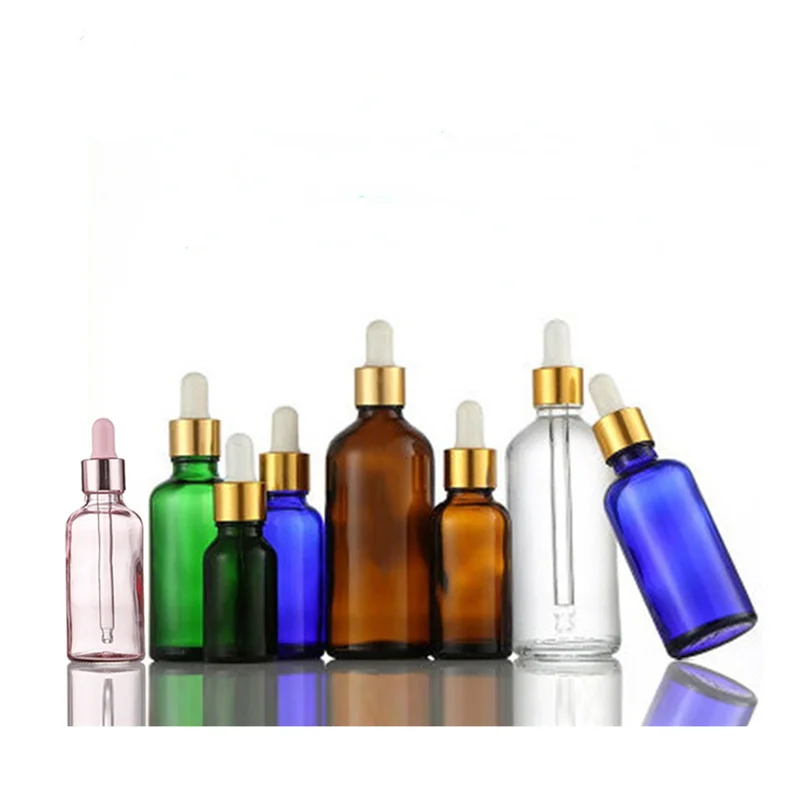 5ml-100ml Glass Fine Oil Bottle Avoid Light Glue Head Dropper Bottle Essence Stock Bottling Cosmetic Sample Bottle