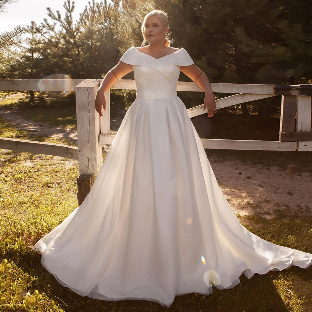 فستان زفاف بسيط شيفون موضة رقبة قارب كم طويل حزام مطوي سويب ذيل مفتوح الظهر Vestido De Noiva Bride فستان الزفاف #4