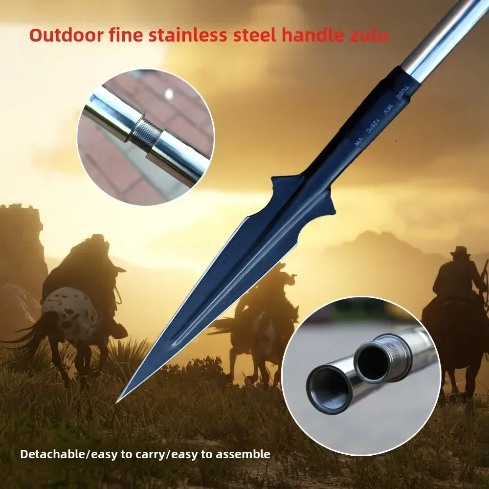 خنزير الرمح المحمولة والانفصال الحصان الرمح الزولو المجرف الأحمر الكرز الرمح رئيس المجرف أداة الدفاع عن النفس معدات التخييم في الهواء الطلق