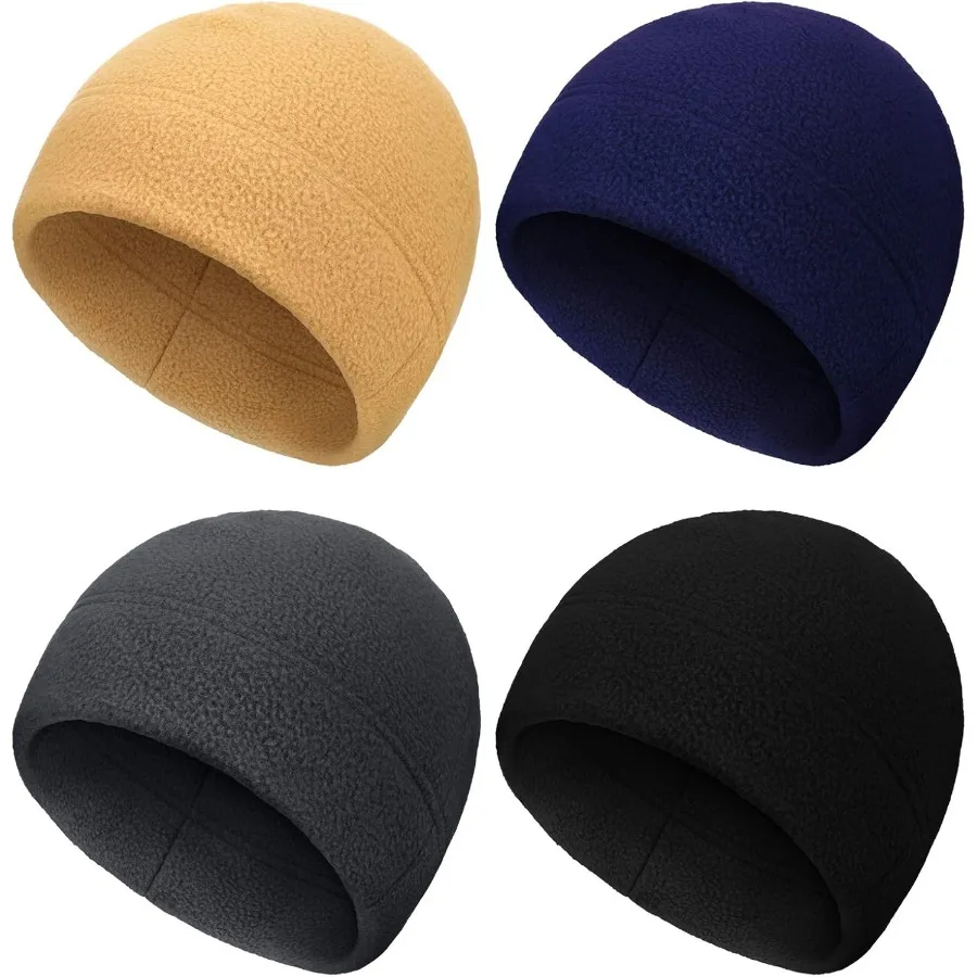 

4 шт., флисовые шапки с черепом для мужчин и женщин, флисовые шапки, теплая мягкая шапка-бини, толстая ветрозащитная зимняя шапка