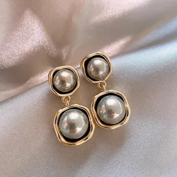 2024 Korean Fashion Grey Pearl Ear Rings Classic Black Swan Pearl Women Pendant Ears Drops Proposal Gifts Daily Wearing Jewelry