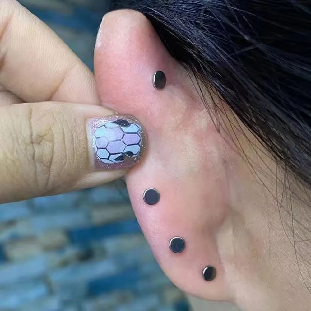 10 Stück G23 ASTM F36 Titan Labret 16G 18G Innengewinde Plug Septum Ohr Lippen Nase Piercing Tragus Körperschmuck Zubehör – Detail 2
