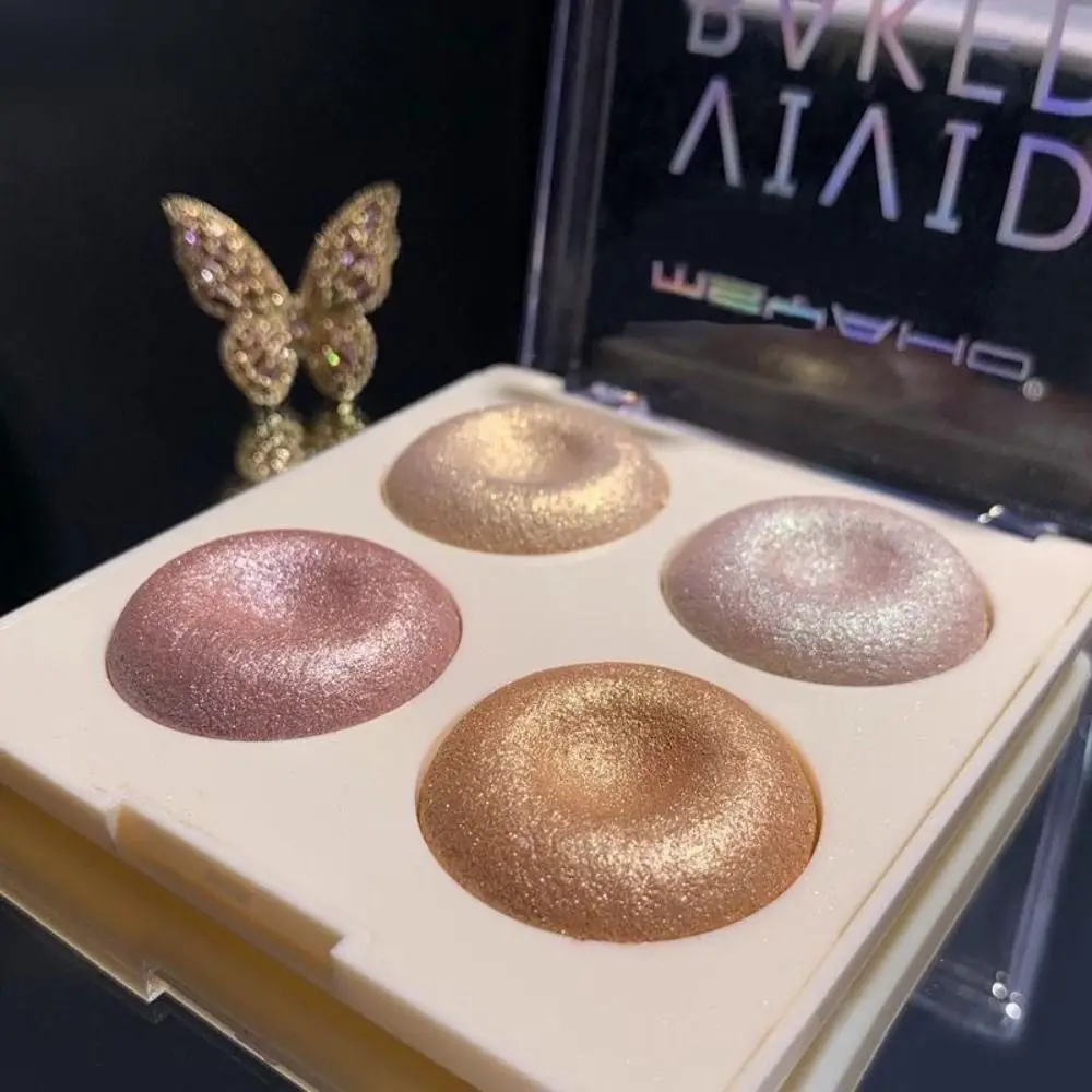 4-color Donut Highlight Tray Delicate Texture Long-lasting Color Bronzers Highlighter Sparkling Glitter Highlighter