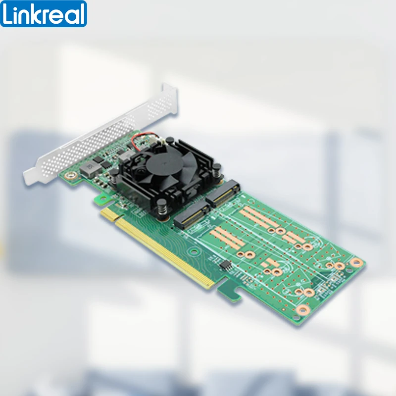 Imagem -02 - Linkreal Pcie 3.0 X16 para Quad M.2 Nvme Placa Adaptadora para Ssd