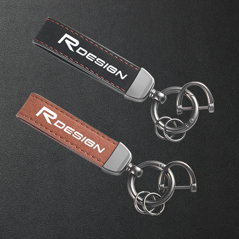 Chaveiro de Carro de Alta Qualidade em Couro Suede para Volvo Rdesign T6 AWD S40 S60 S90 XC40 XC60 XC90 V40 V50 V60