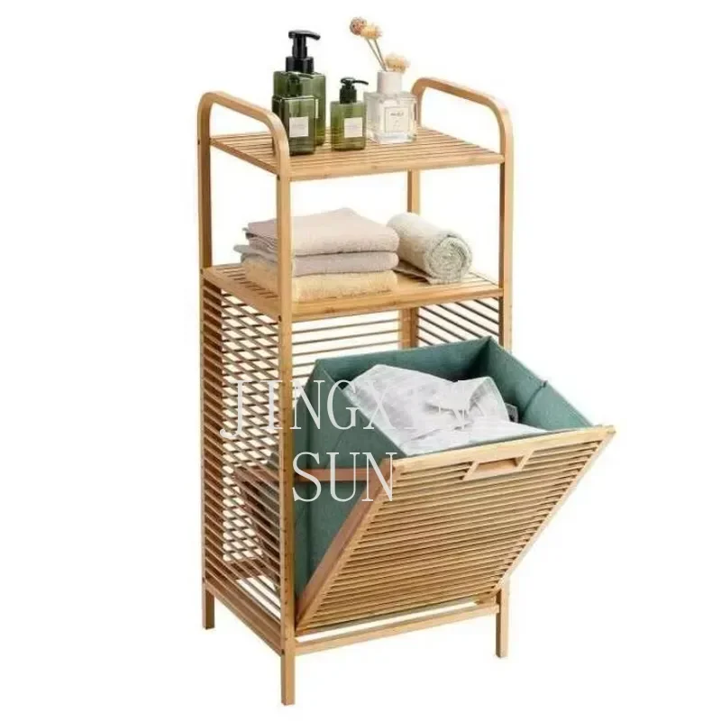 Shelf Clothes Dirty Storage Shelves  Bamboo Laundry Collapsible Laundry Basket