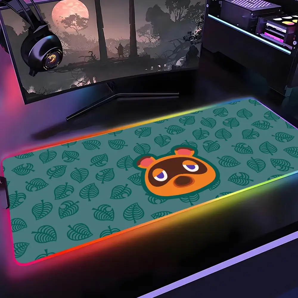 

Animal Crossing New Horizons Mouse Pad Gamer Rgb Desk Mat Back Light Led Mousepad Setup Gaming Accessories Deskmat Big Mousepad