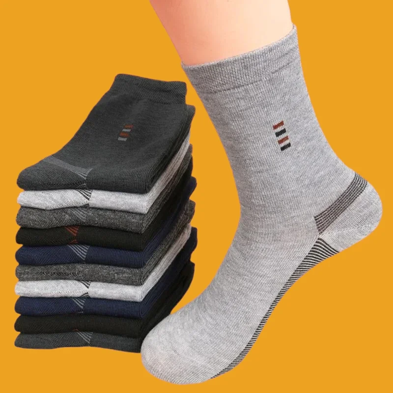 5/10 Pairs High Quality Breathable Men Mid-tube Socks Casual Solid Color Fashion Cotton Socks Comfortable Standard Sports Socks