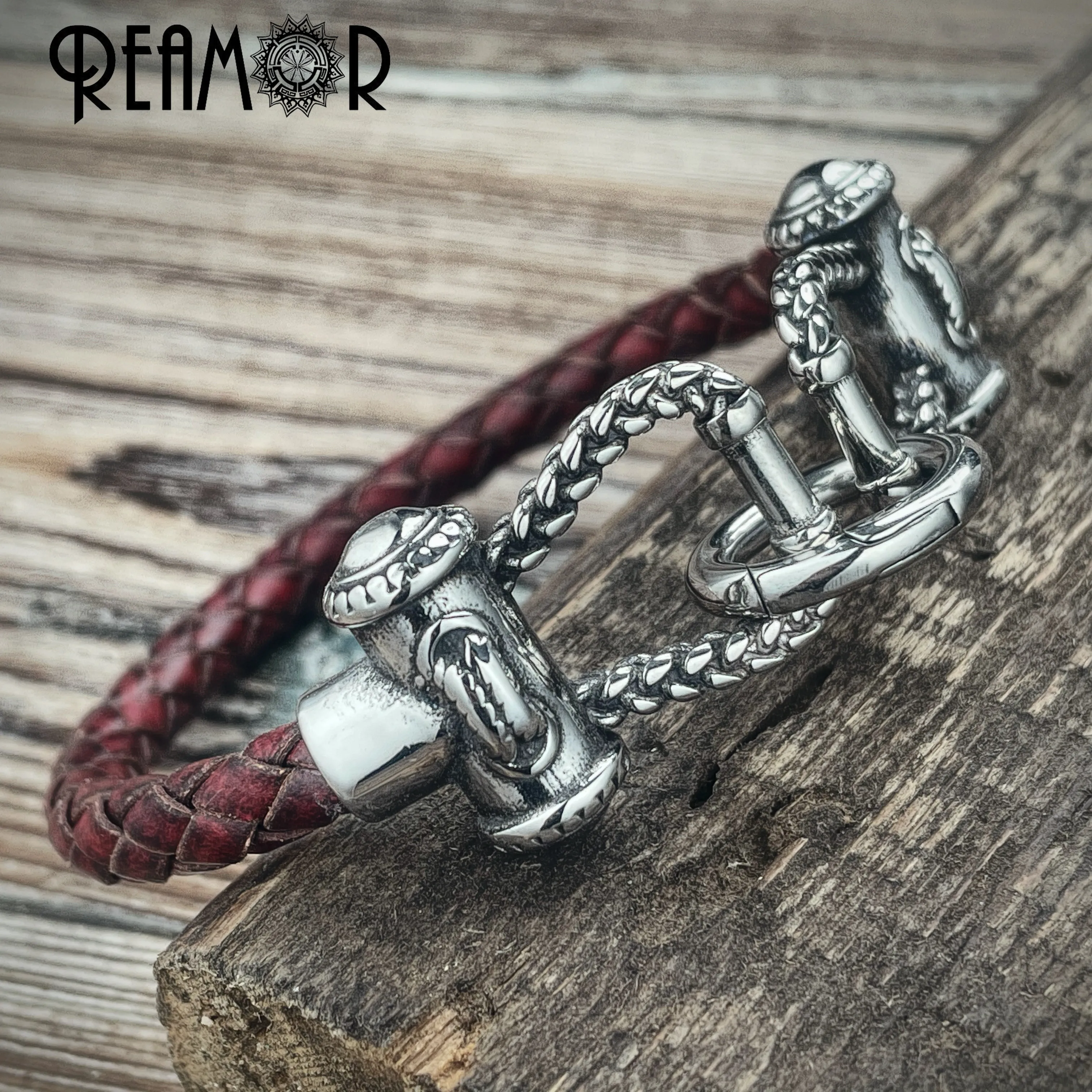 REAMOR 7/8mm Stainless Steel Eagle Skull Wolf Head Connectors For Round Leather Bracelet Jewelry Making DIY Bangle Metal Clasps