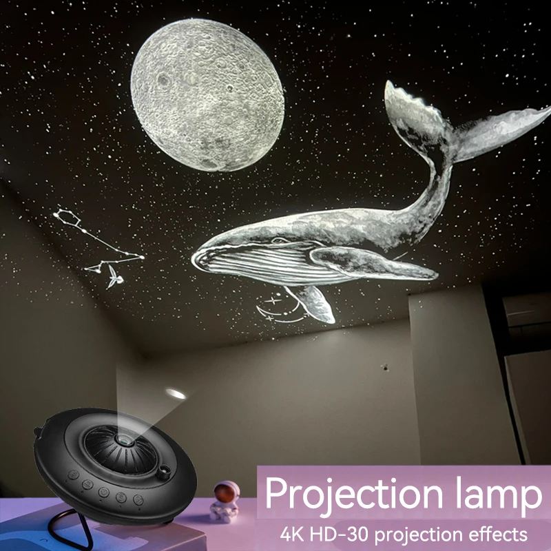 Proyector de estrellas LED OVNI, 8 en 1 luz nocturna, proyección de planetario, Galaxia, cielo estrellado, lámpara para niños, regalo, decoración de habitación