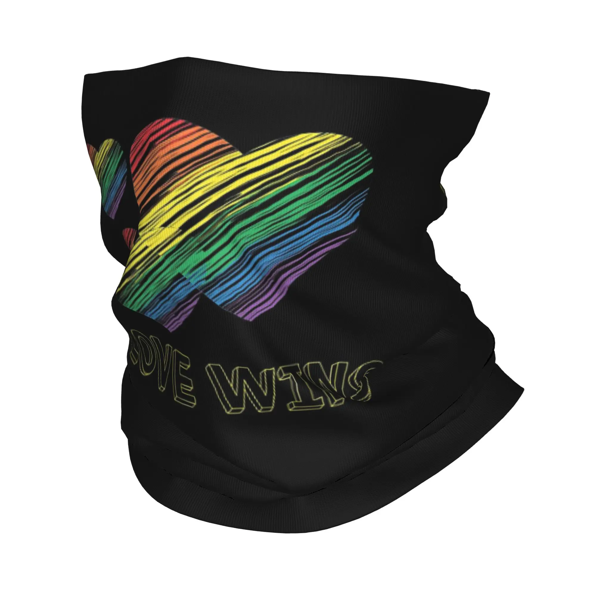 

Proud Lgbt Love Wins Pride Gay Lesbian Bandana Neck Cover Printed Wrap Scarf Warm Headband Riding Unisex Adult All Season