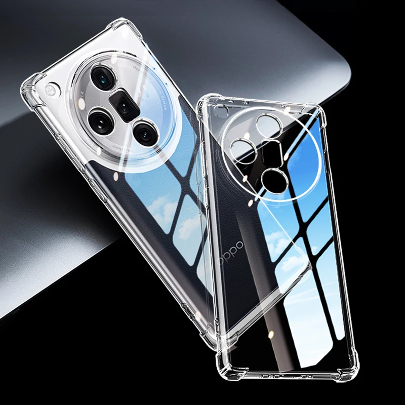

Coque Luxury Transparent Silicone Case for OPPO Find X7 Ultra X7Ultra 5G Airbag TPU Back Cover Funda Anti Knock Simplicity Shell