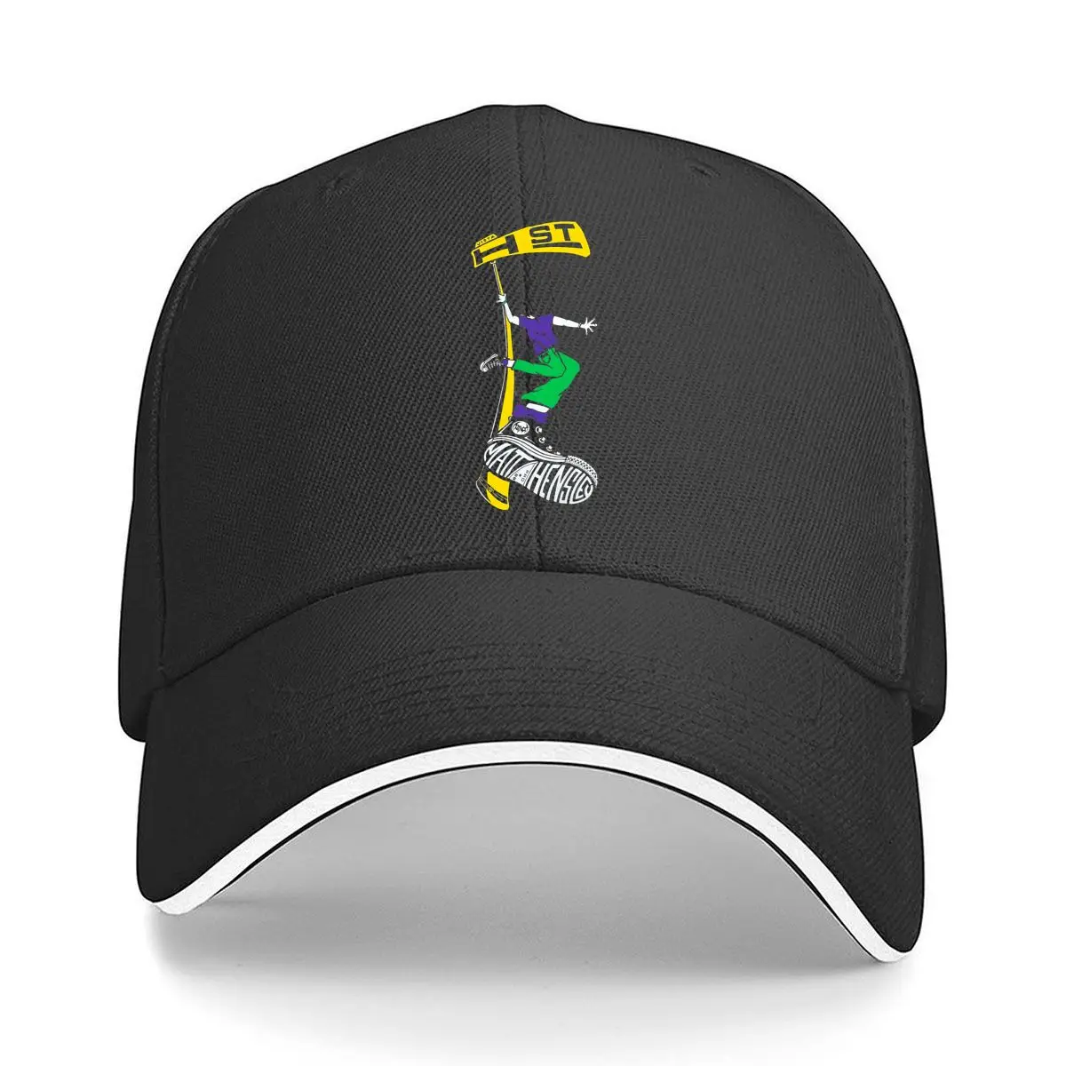 Snowboarder Action Extreme Sport Movimiento dinámico Adventure Thrill Fun Sandwich Gorra de béisbol