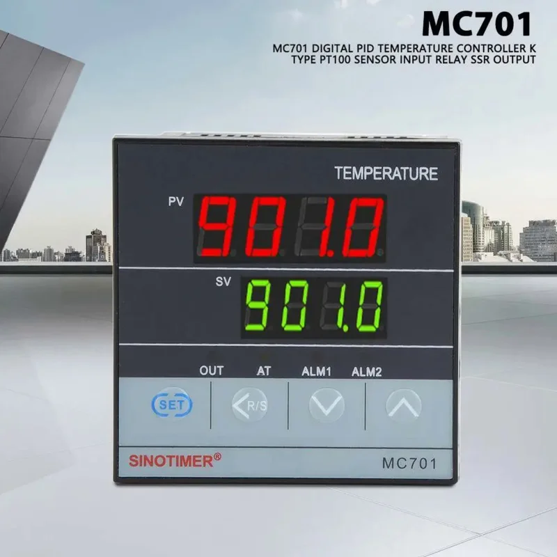 

MC701 Digital PID Temperature Controller K Type PT100 Sensor Input Relay SSR