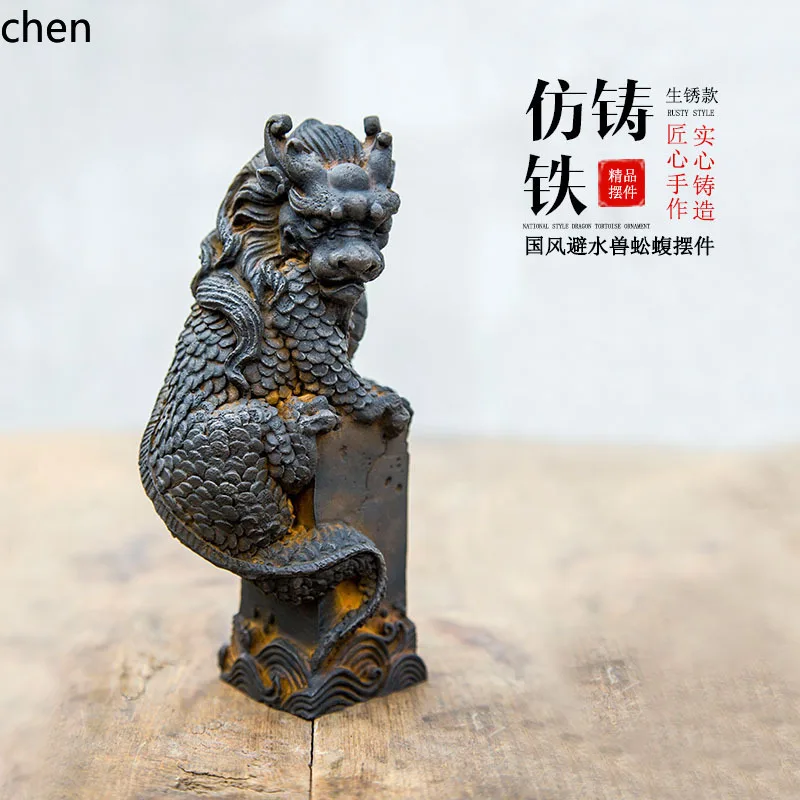 H1 Water-Repellent Beast Home Tea Table Living Room Study Desktop Ornament Craft Resin Decoration for Attracting Wealth