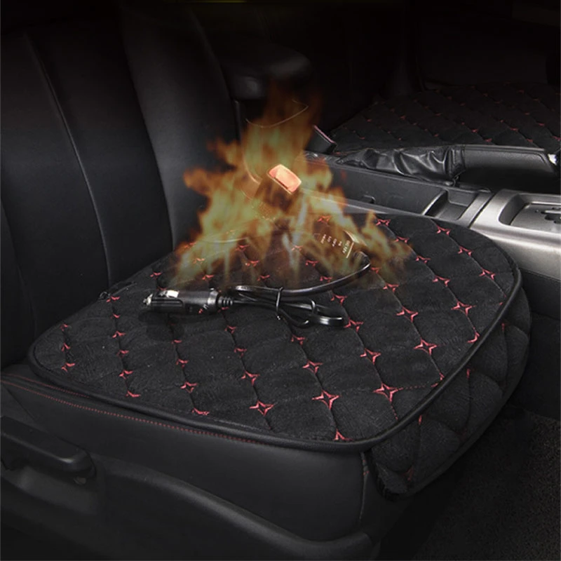 

12V Car Heated Warmer Pad Auto Heating Seat Cushion Back Support Heater Car Seat Protection Cover Winter Warm Seat Protector