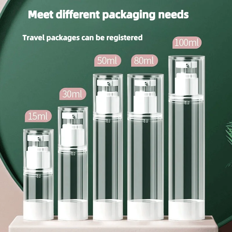 15/30ML Travel Set Lotion Spray bottle Clear vacuum fillable Lotion Cosmetics Travel Liquid Container Cosmetics Skincare Tools