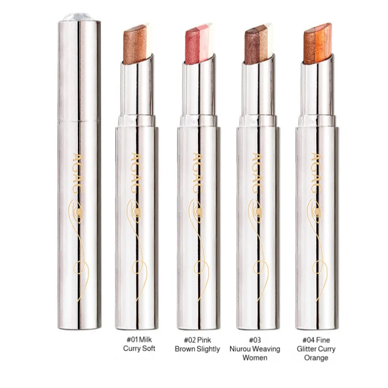 Driekleurige gradiënt oogschaduwstick Gemakkelijke make-uptoepassing Delicate parelmoer Shimmer en aardige tinten Perfect voor beginners