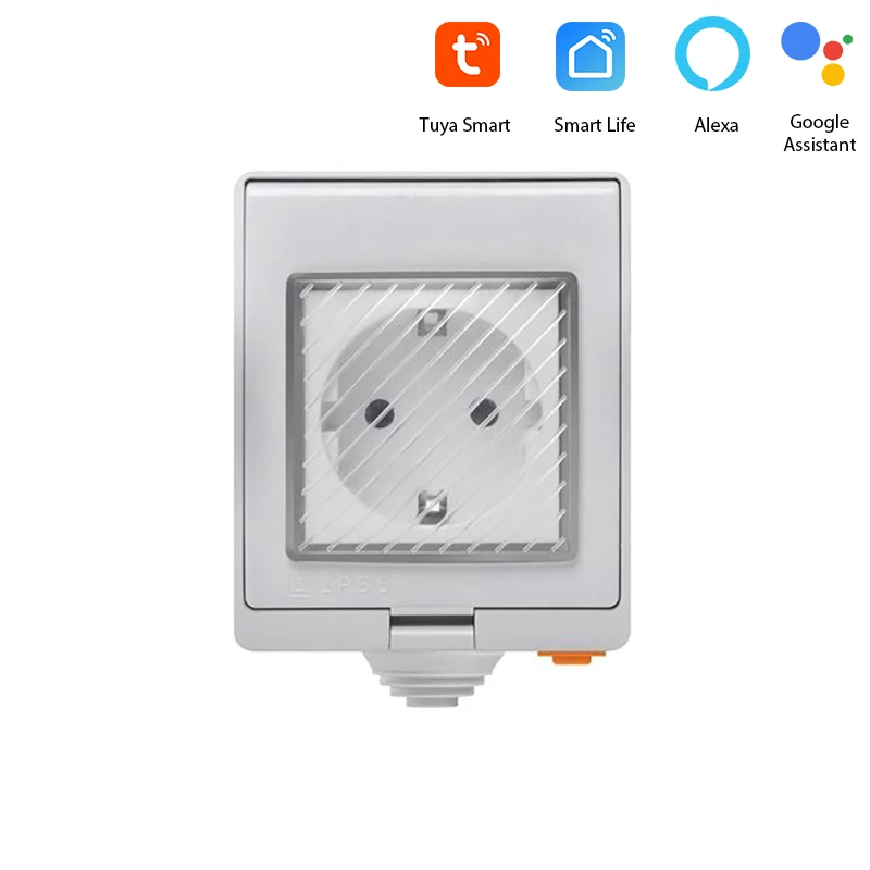 Avoir Tuya IP55 Prize impermeabile impermeabile PLUG UE WiFi Smart Power Outlets 220V Out Outdoor Telecomandă funcționează cu Alexa Google Home