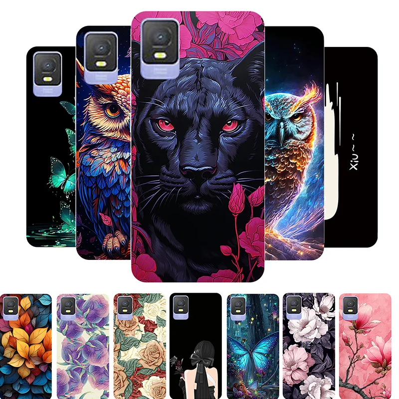 Para funda de teléfono TCL 403, animales panda leopardo, cubierta trasera de silicona TPU suave, para TCL 403, funda protectora linda, TCL403 T431D T431U
