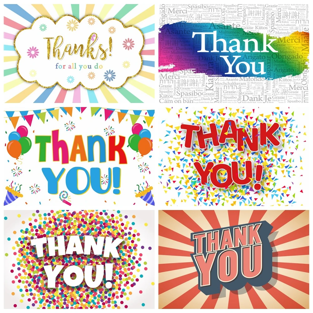 

Thank You Backdrop Photography Colorful Photo For Various Meeting Scenarios Photographic Background Room Wall Decor Studio