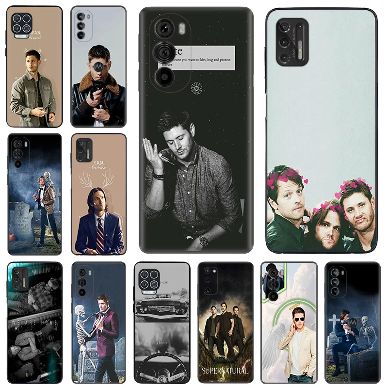 Black Matte Phone Case For Motorola G53 G72 G73 G52 G8 G9 G200 G Stylus Edge 40 30 20 Pro Supernatural Jensen Ackles Soft Cover