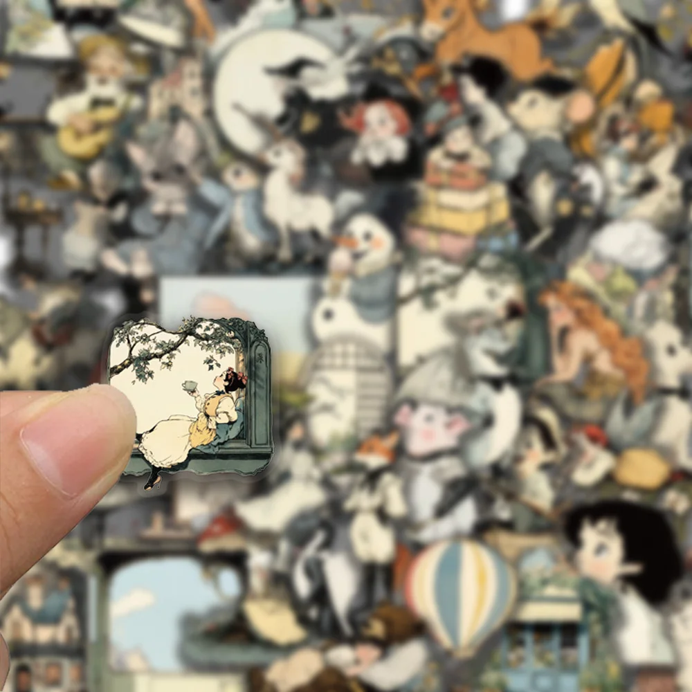 50pcs cartoon fun comic stickers, suitable for decorating mobile phones, suitcases, water bottles, waterproof PET stickers