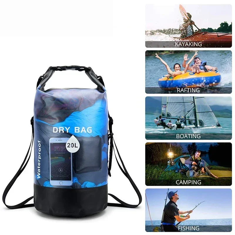 10L 20L Dry Bag Waterproof Storage Pack Pouch For Swimming Trekking Rafting Boating Kayaking Rafting Drybags Backpack XD117Y