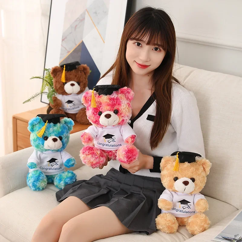 Wearing Doctoral Cap Bear Doll Teddy Bear Doll Graduation Season Gift