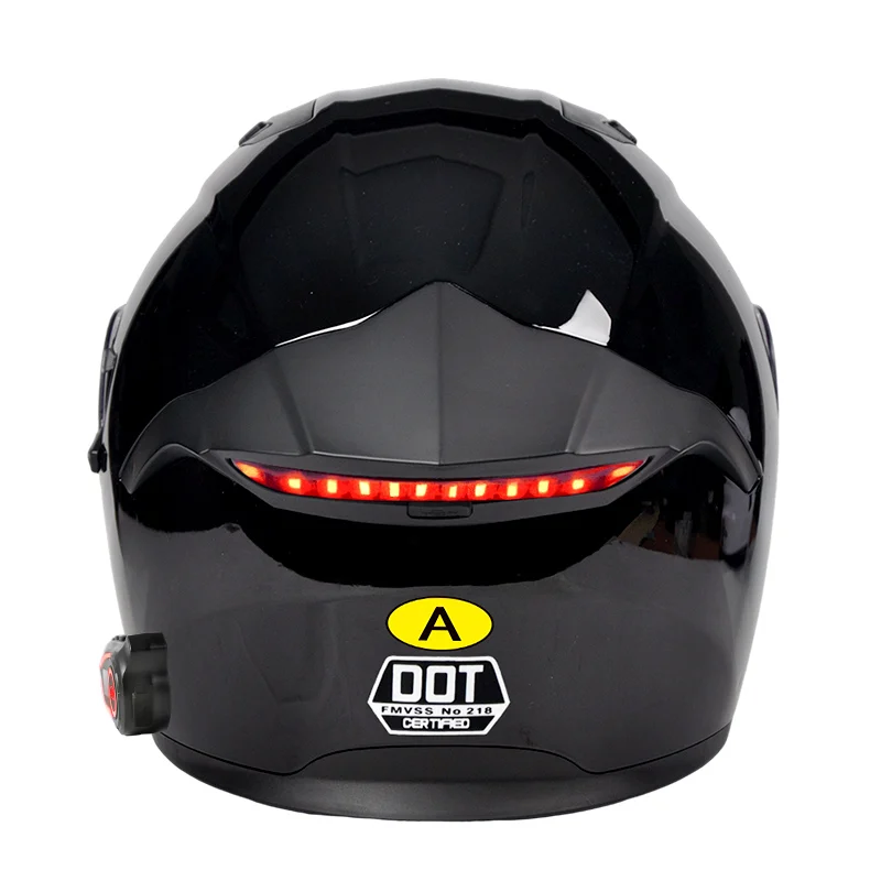High Quality Motorcycle Helmets Double Visor Modular Helmet With Bluetooth ABS Helmet LED Tail Light DOT Approved Wholesale