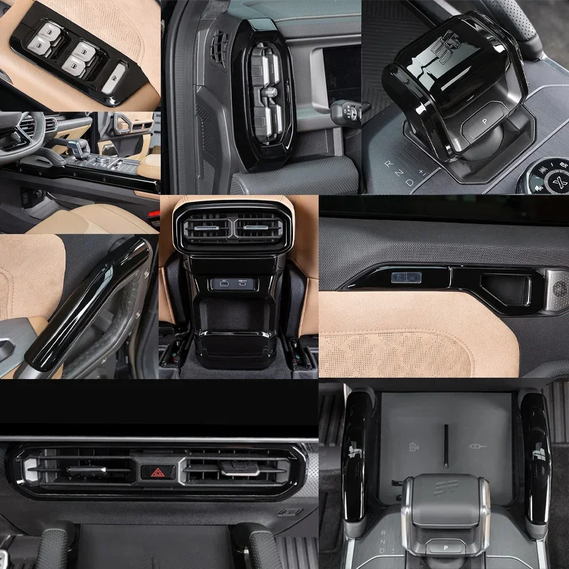 

For Jetour Traveler T2 2023 2024 2025 Central Gear Shift Panel, Door Handrail Trim Strip, Air Outlet Frame Interior Accessories