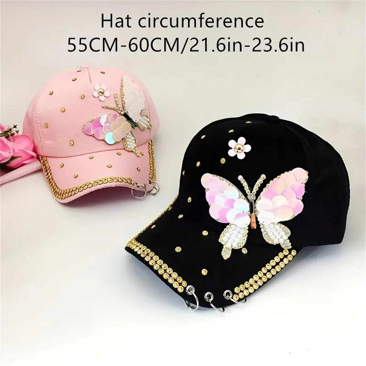 New Ladies Sun Visor Hat Pearl Bow breathable mesh hat baseball cap fashion tie-in diamond cap