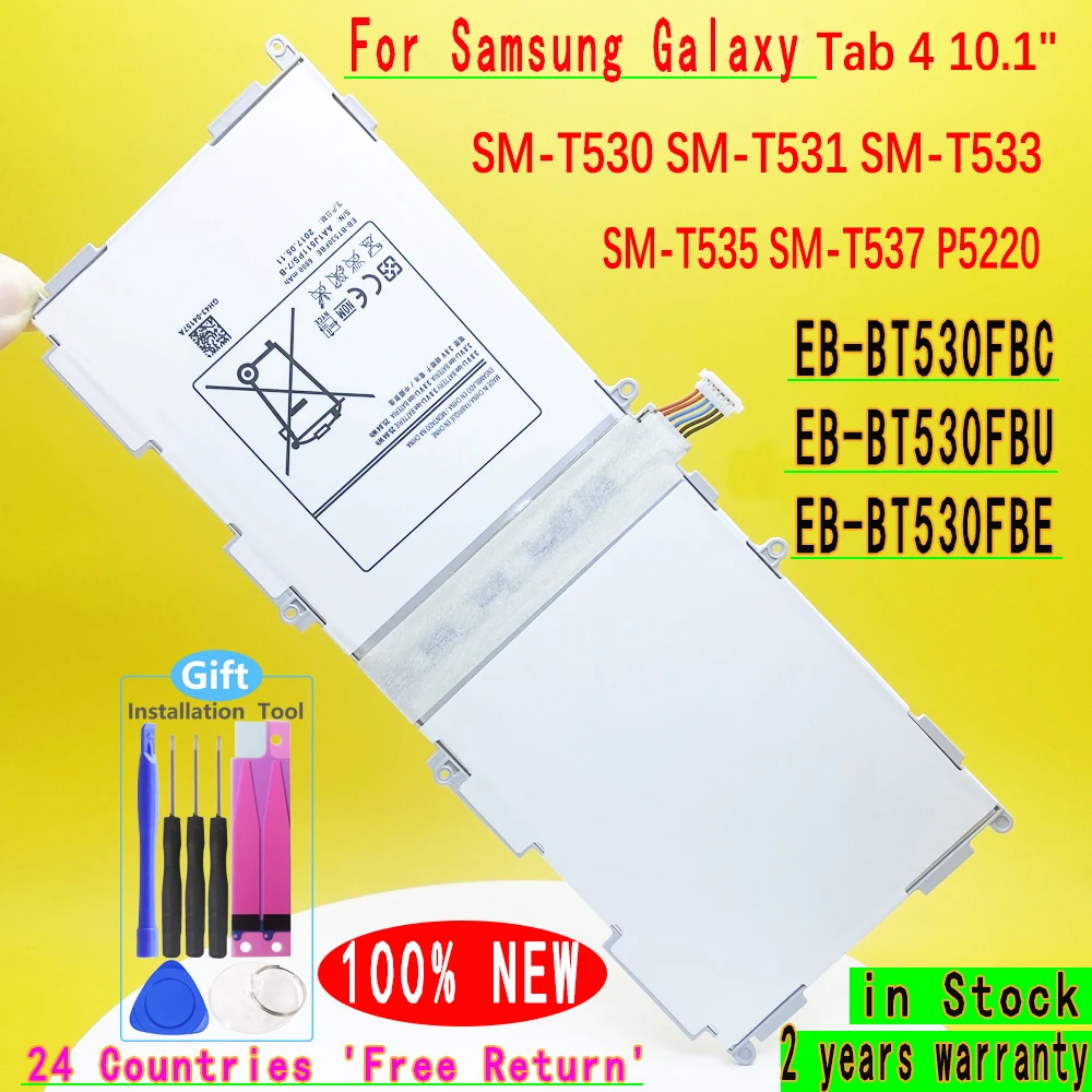 

New Tablet EB-BT530FBC Battery For Samsung Galaxy Tab 4 10.1 SM-T530 T533 T531 T535 T537 EB-BT530FBU EB-BT530FBE 6800mAh