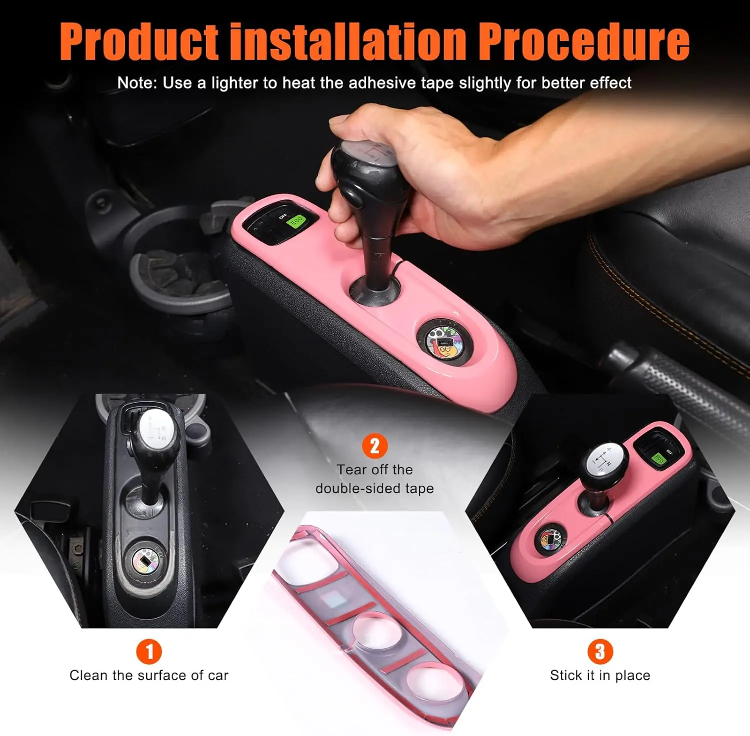 

ABS Carbon Fiber Gear Shift Knob Panel Frame Cover Trim For Mercedes-Benz Smart 451 Fortwo 2009-2015 Car Interior Accessories