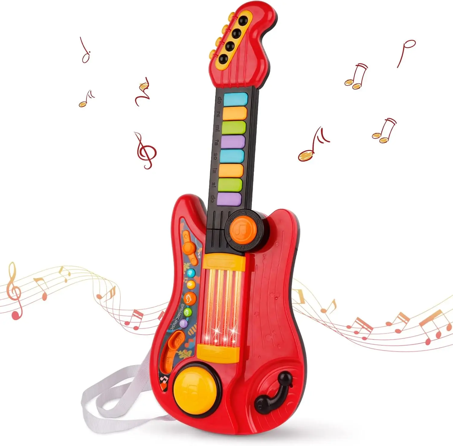 Super divertido infantil 2 em 1 guitarra instrumento musical brinquedo de guitarra elétrica com música-perfeito para meninos e meninas presentes
