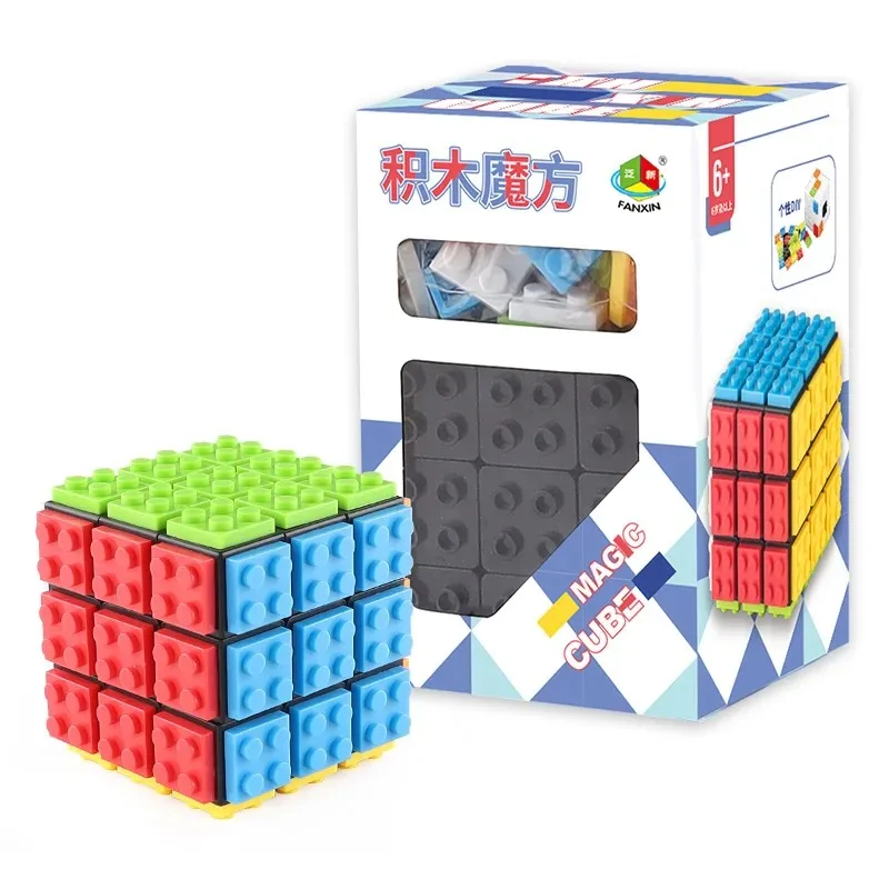 FanXin DIY Series Bricks Magic Cube 3x3x3 Classical Cubo Magico Enlighten Educational Building Blocks Toy For Children Kids Gift