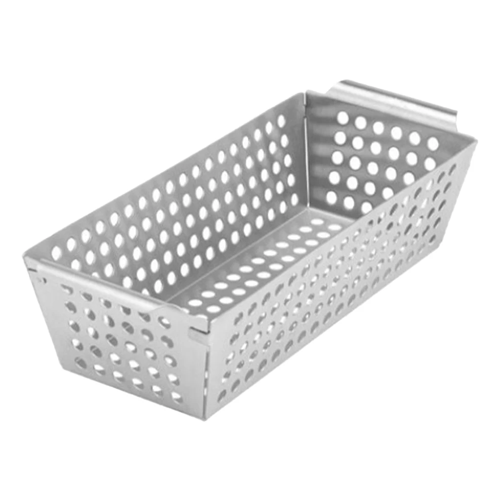 

2pcs Stainless Steel BBQ Pan Double Handle Grill Basket Reusable Bbq Pan Outdoor Grilling Camping Easy Washing Perforated Design