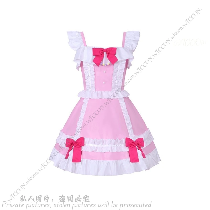 호시미야 이치고 아이카츠! 시리즈 애니메이션 게임 코스프레 할로윈 코스튬 가발, 스타, 아니스 솔로 코스, 핑크 블루 원피스, 코믹콘 팬시